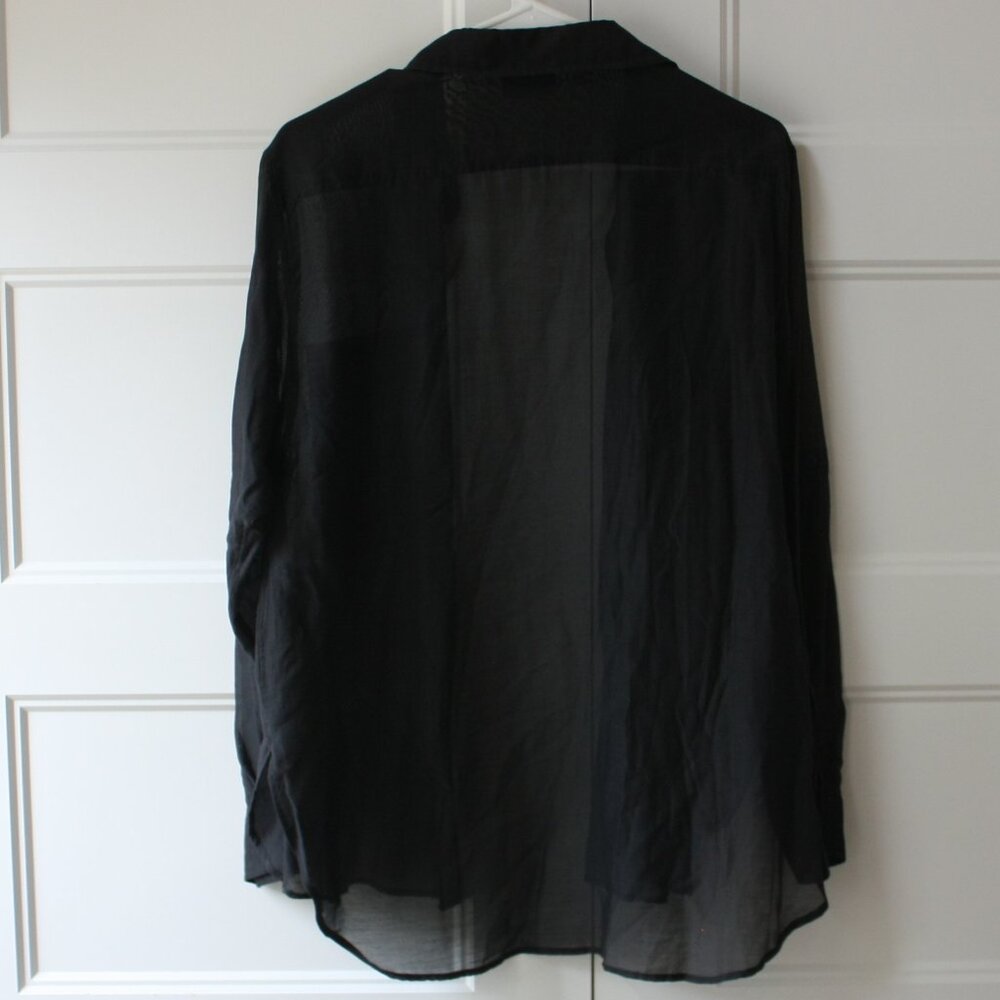 MARELLA Black Sheer Button Down Shirt - Picture 9 of 9